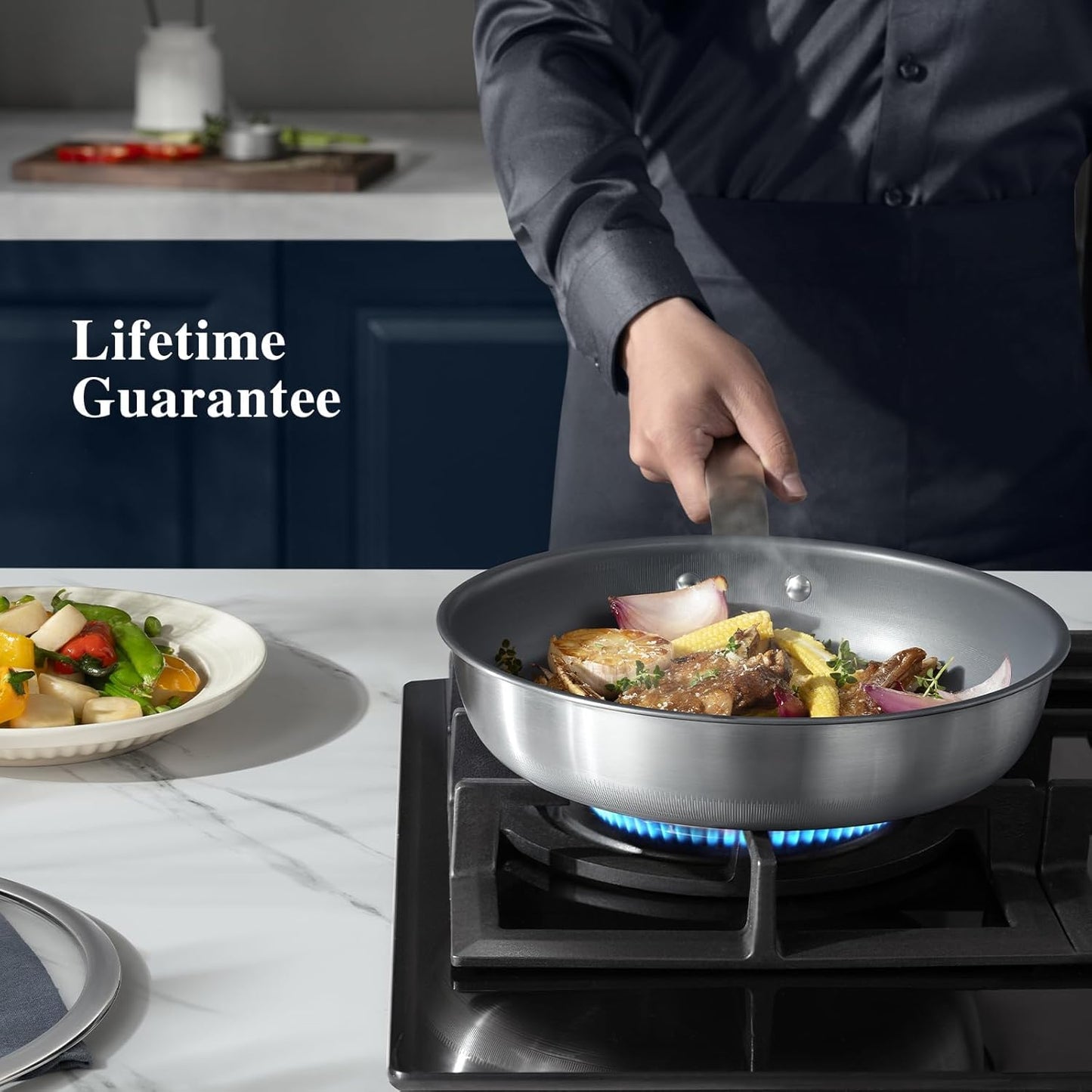 Kobachcookware Titanium coating-free frying pan 11inch with lid