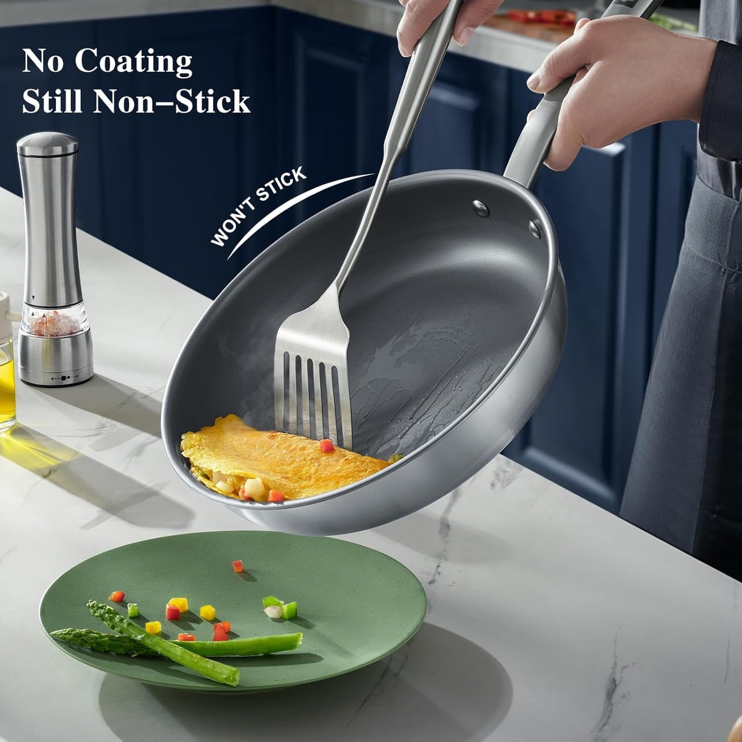 Kobachcookware Titanium coating-free frying pan 11inch with lid