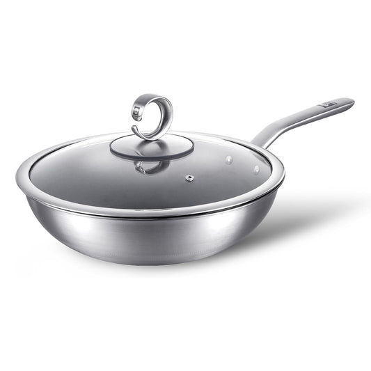 Kobachcookware 11-Inch Titanium Uncoated Pan with Lid