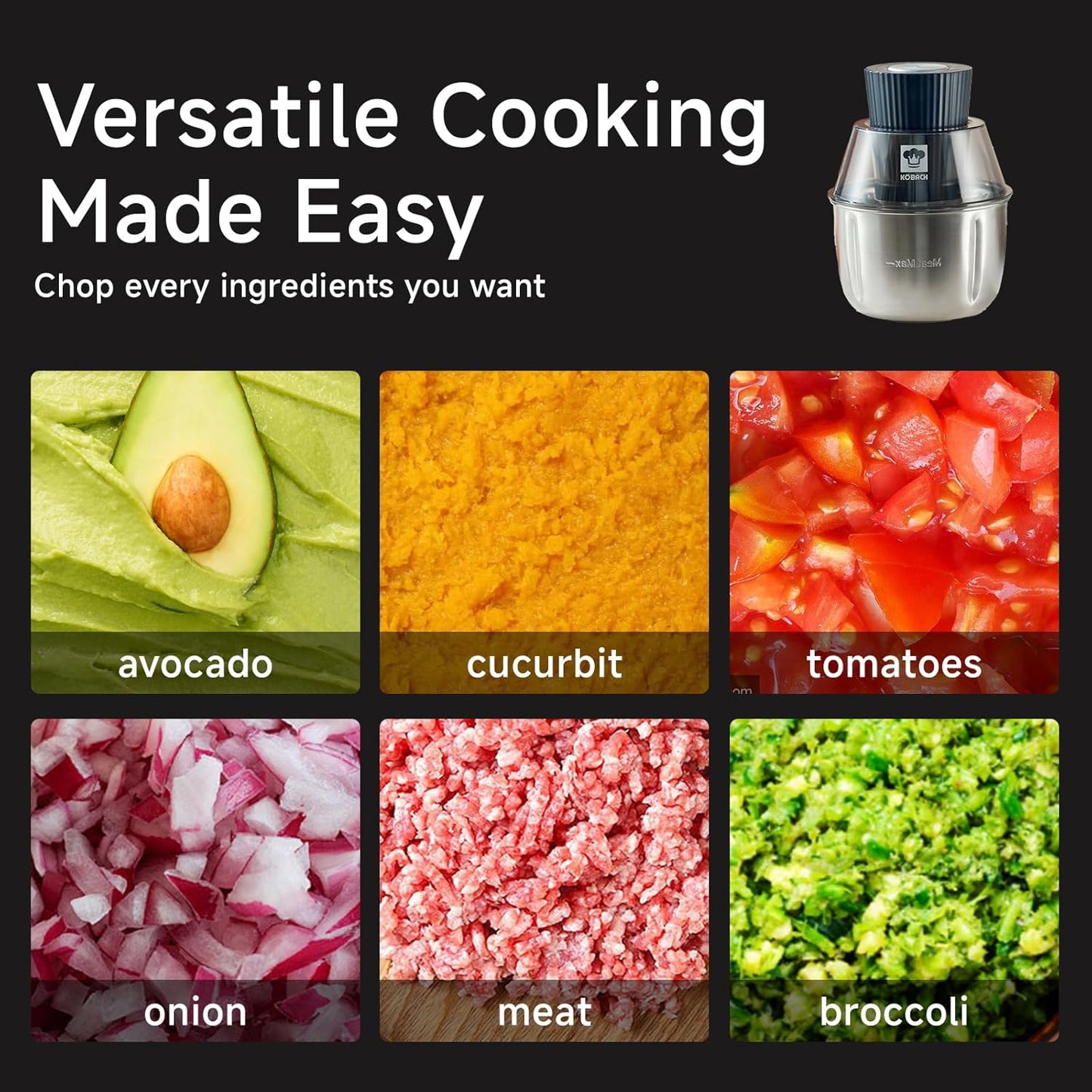 Kobachcookware Electric Meat Grinder,1.9 Qt