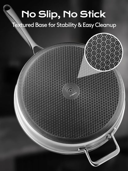 Kobachcookware 5.5QT Hybrid Deep Sauté Pan with Lid