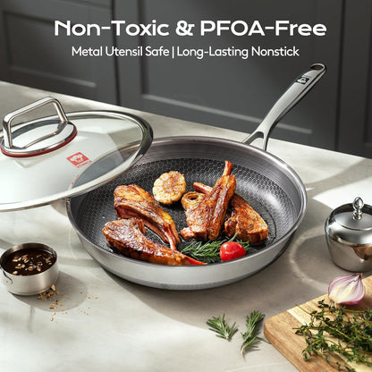 Kobachcookware Stainless Steel Honeycomb Nonstick Fry Pan