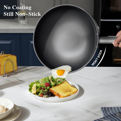 Kobachcookware 11-Inch Titanium Uncoated Pan with Lid
