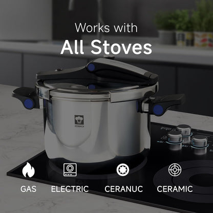 Kobachcookware 8QT Stainless Steel Pressure Cooker